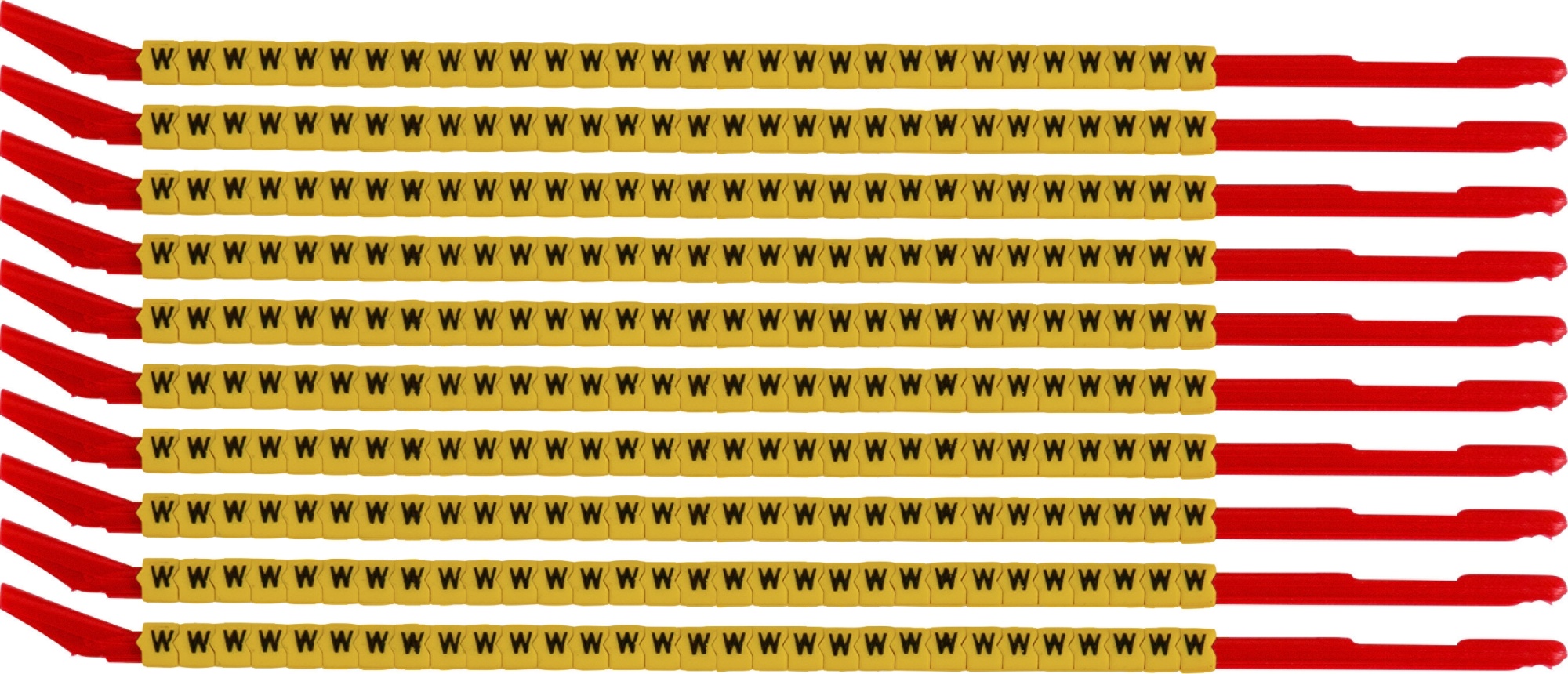 brd333132 - SCNG-10-W клипсы жёлтые, 300шт/упак, для провода 2,8-3,4мм диаметра, легенда W