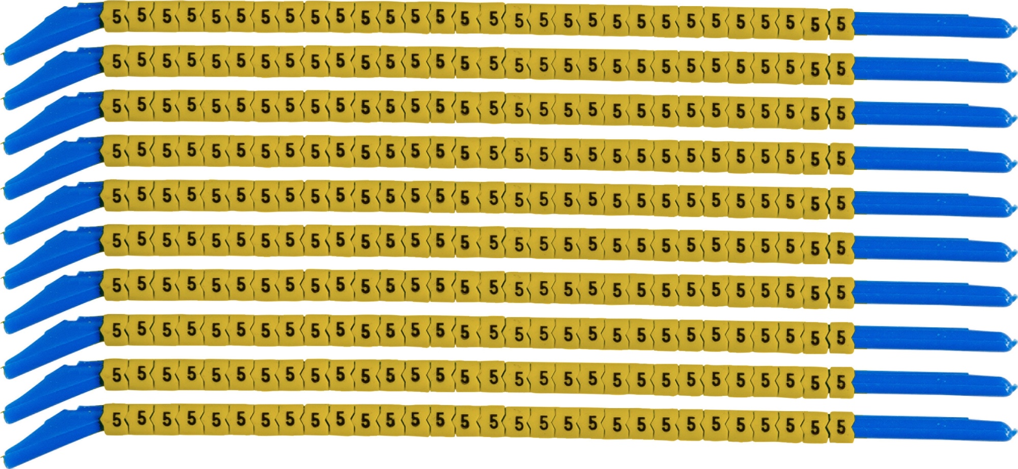 brd333205 - SCNG-13-5 клипсы жёлтые, 300шт/упак, для провода 3,4-3,8мм диаметра, легенда 5