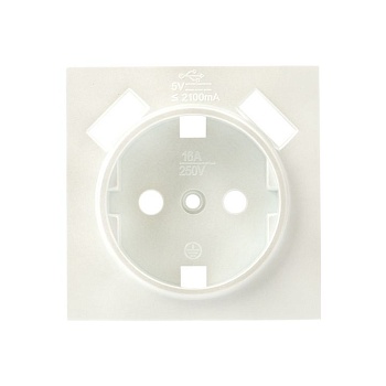 Валенсия лицевая панель розетки 1-местной с/з 16А жемчуг с защ. штор. с 2 USB 2,1А PROxima ESR16-L-028-50-2USB