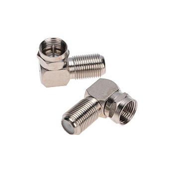 Переходник антенный, (штекер F - гнездо F), угловой, (5шт.) (пакет) 05-4203-4-9