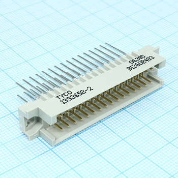 1393658-2 - Разъем DIN 41612 вилка 16x2 ряда  32 контакта прямая шаг 2,54мм