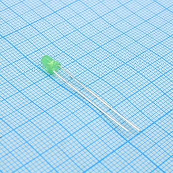 HLMP-1709 - Светодиод 3мм/зеленый/матовый/569нм/2.3мкд/50°