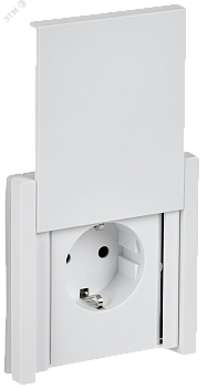 FORTE&PIANO Розетка 1-местная с заземлением с защитными шторками и крышкой безвинтовое крепление 16А IP44 FP219 белый IEK FP-R16-16-1-44-K01