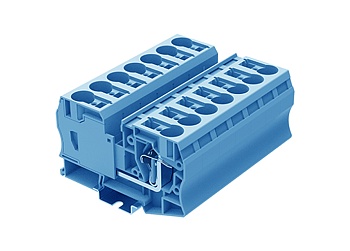 Проходная клемма TC35-2-BU - Проходная клемма, пружинный, номинальное сечение: 35 мм кв., 125A, 1000V, ширина: 16,1 мм, цвет: синий, тип монтажа: DIN 35