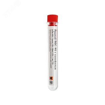 Припой с канифолью ПОС-90 10гр  1.0мм - Припой трубчатый с канифолью REXANT, 10 г, d1.0 мм, (олово 90%, свинец 10%), колба