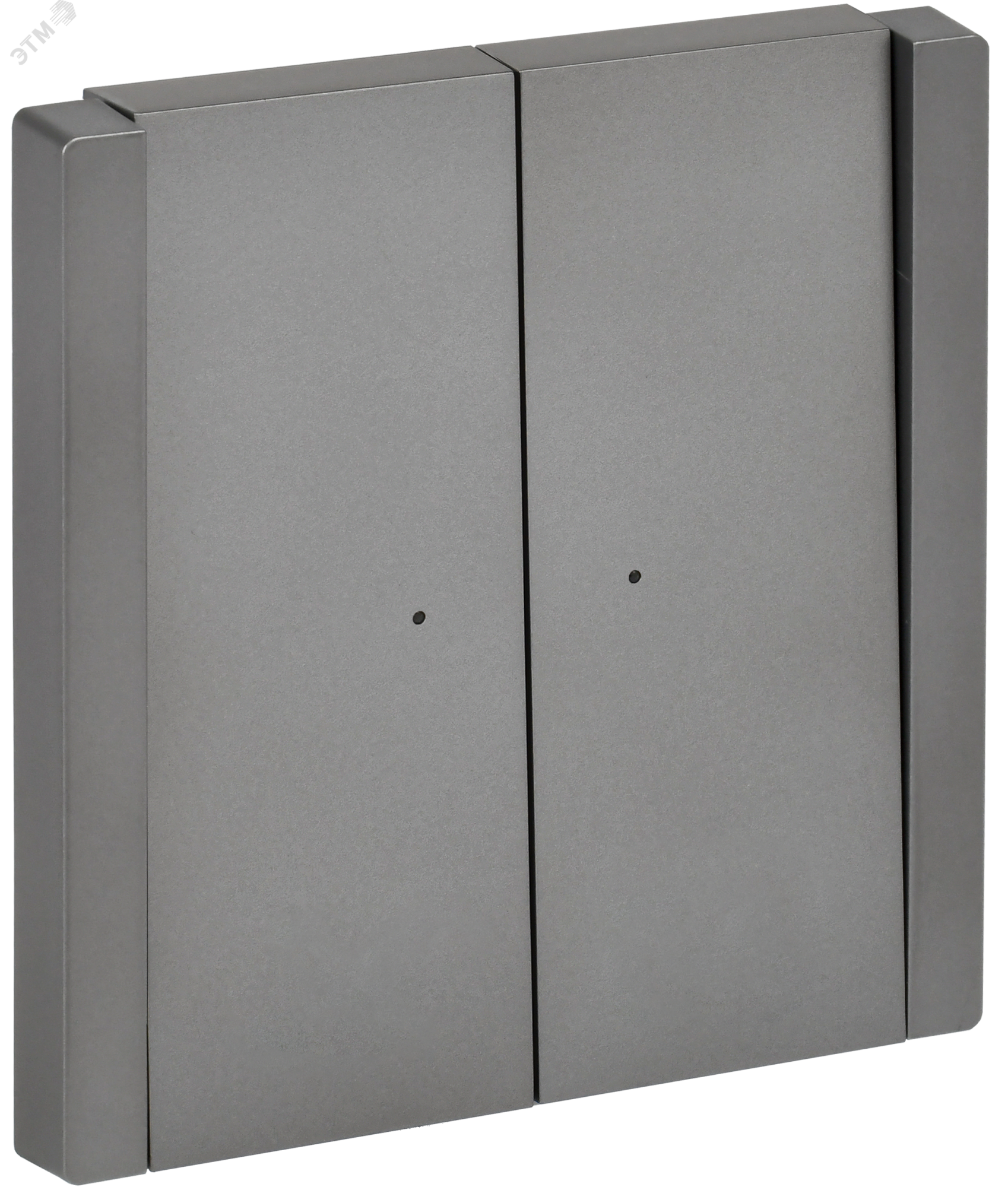 FORTE&PIANO Выключатель 2-клавишный проходной с индикацией 10А FP508 сталь IEK FP-V22-1-10-1-K46