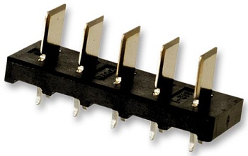 5787446-1 - Разъем для подключения батареи 5 контакт(-ов) 5мм луженый прямой монтаж в отверстие 5 терминала(-ов) 1 порт(-ов) лоток