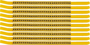 brd333323 - SCNG-18-N клипсы жёлтые, 300шт/упак, для провода 4,6-5,9мм диаметра, легенда N