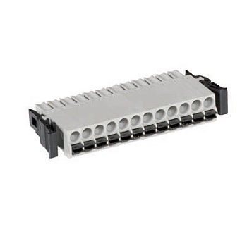 Розетка Wiecon 27.631.4253.0 - Розеточный разъем, прямой, на кабель, с защелками, шаг 3,5 мм, 12 полюсов, номинальное сечение: 1,5 мм кв., Push-In фиксация провода, 250V, 8А, без маркировки, цвет: серый, серия 8513 F2 OB