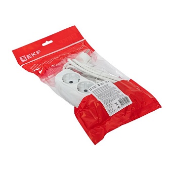 Удлинитель "Эксперт" 2 гнезда 3 метра 13А/3,0кВт с заземлением ПВС 3х1 PROxima UBA16-310-2-03