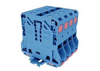 Проходная клемма TAPO50-2-BU - Проходная клемма, тип фиксации провода: пружинный, номинальное сечение: 50 мм кв., 150A, 1000V, ширина: 20 мм, цвет: синий, тип монтажа: DIN 35