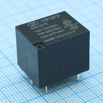 HF3FF/024-1ZTF - Миниатюрное силовое реле серия 833H 10A одна контактная группа на переключение катушка 24В монтаж в отверстие