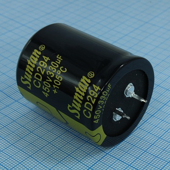 TS13DR2W331MSB0D0R - Конденсатор алюминиевый электролитический 330мкФ 450В ±20% (35х40мм) защелкиваемые выводы 10мм 2000часов 105°C россыпь