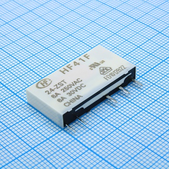 HF41F/24-ZST - Сверхминиатюрное силовое реле серия HF41F 6А одна группа на переключение катушка 24В