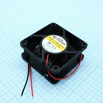 YDM6025C12F - Вентилятор 12В 60х60x25 C, 2.28Вт, 5000 об/мин, 43м3/час, 37.7дБ, подшипник скольжения CycleSeal, тип вывода - провод