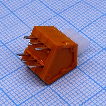 DG240-2.54-03P-15-00A(H) - Пружинный клеммник на плату 3 контакта шаг 2.54мм оранжевый