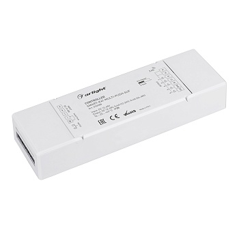 Контроллер SMART-K41-MULTI-PUSH-SUF (12-48V, 5x6A, RGB-MIX, 2.4G) 032988 - Многофункциональный 5-канальный контроллер для светодиодной RGB и MIX лент и модулей (ШИМ). Питание/рабочее напряжение 12-48VDC, максимальный ток 6A на канал при 12-24В, 4А на кана