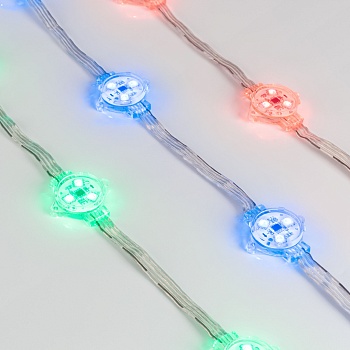 Модуль управляемый VISOR-SPI-5060-3-12V RGB 120deg (D30x16mm, 0.75W, IP68) 029377 - Управляемый светодиодный модуль SPI с держателем, RGB, микросхема ТМ 1914, напряжение 12 В, мощность 0.75 Вт, 3 светодиода SMD 5060, угол 120°. Создание медиафасадов. Функ