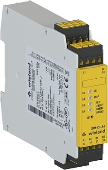 Реле безопасности SVM 4001K-C DC24V - Реле безопасности.Блок контроля состояния покоя для 1- и 3-фазных двигателей, разрешающий ток 2 x 1 нормально разомкнутый контакт, 24 В пост. тока, 50–60 Гц,