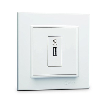 Розетка для зарядного устройства USB KAREA бел. 56001465