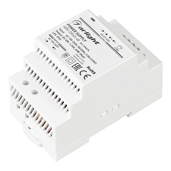 Блок питания ARV-DR60-48 (48V, 1.25A, 60W) 034676 - Источник напряжения с гальванической развязкой для светодиодных изделий. Входное напряжение 100-240 VAC. Выходные параметры: 48 В, 1.25 А, 60 Вт. Негерметичный пластиковый корпус IP 20 для установки на D