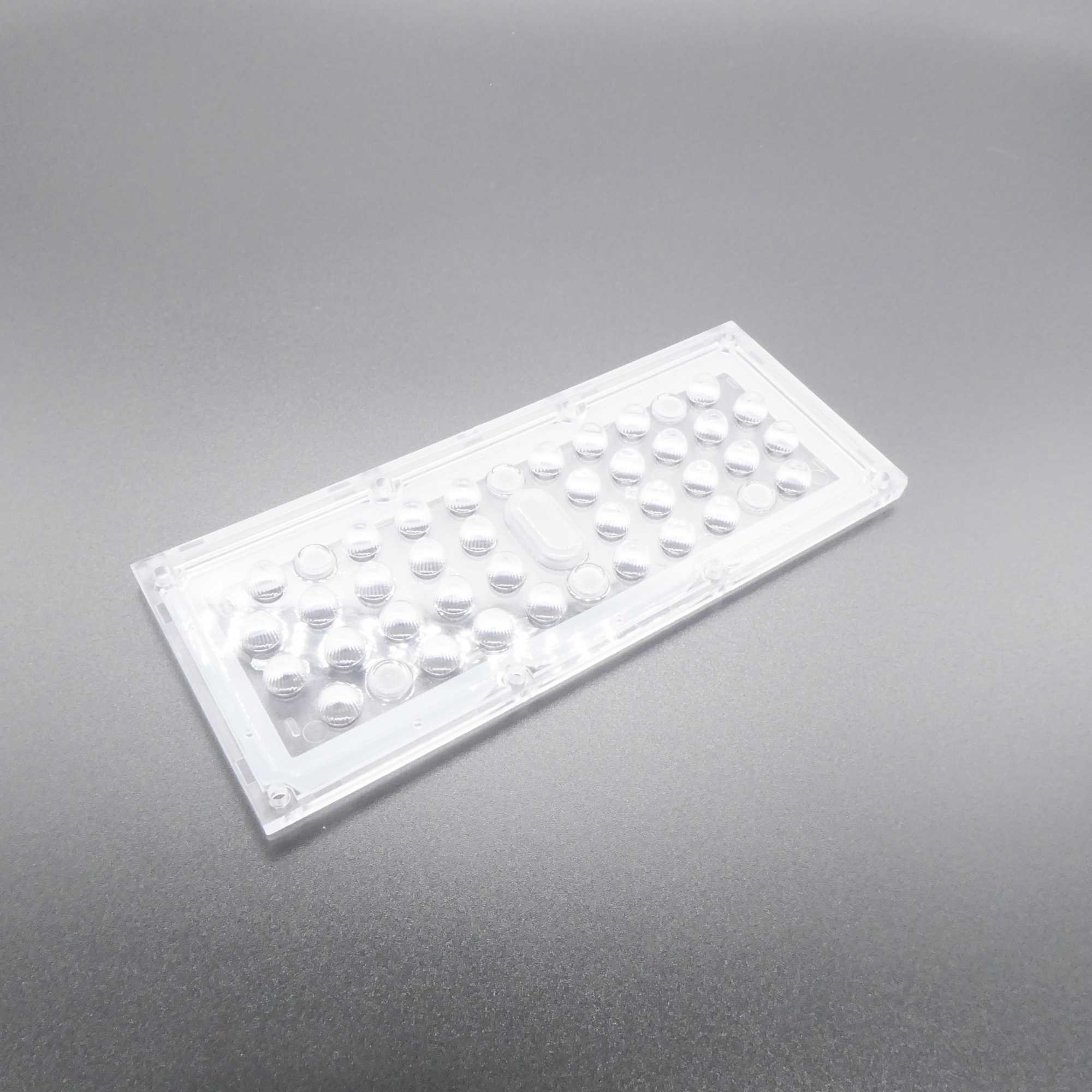 ALHB173D36LED30G - Групповая прямоугольная линза 36 светодиодов 3030/3535,  30°, 173x71.4mm   H:9.3mm, PMMA