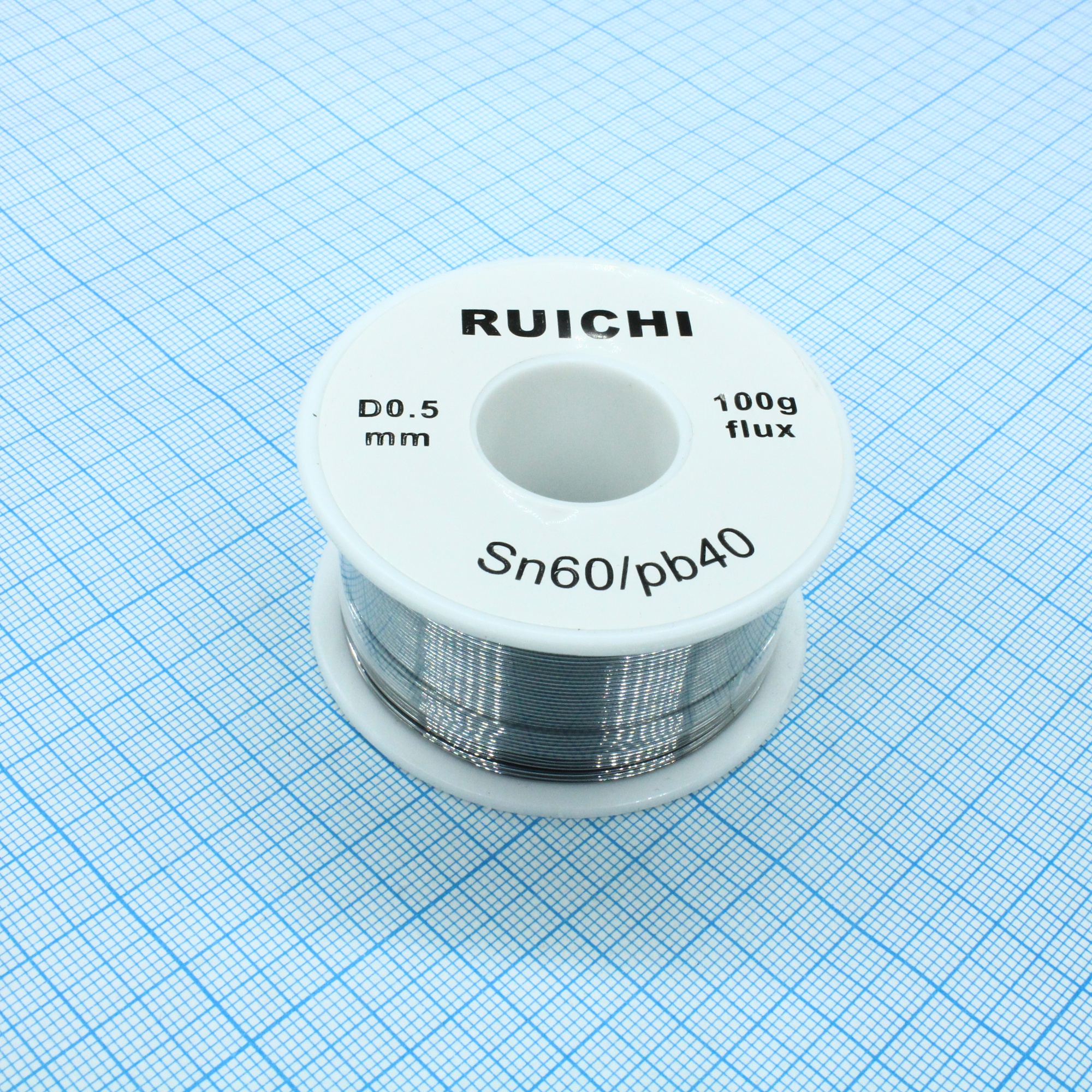 Припой SN60/PB40 0,5мм 100гр  с флюсом - Припой трубчатый ПОС-60 с канифолью, d 0,5мм, 100 г