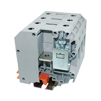 Проходная клемма JUT1-50-GY - Проходная клемма, тип фиксации провода: винтовой, номинальное сечение: 50 мм кв., 1000V, 150A, ширина: 20,2 мм, цвет: серый, тип монтажа: DIN35