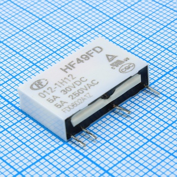 HF49FD/012-1H12 - Реле силовое 5A один контакт на замыкание катушка 12В