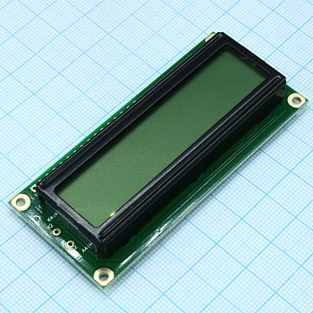 WH1602B-TFH-CT# - ЖКИ знакосинтезирующий 16 x 2, FSTN Позитивный/прозрачно-отражающий светодиодная подсветка Белая, размеры 80x36 мм, видимая область 66x16 мм, -20...70°C