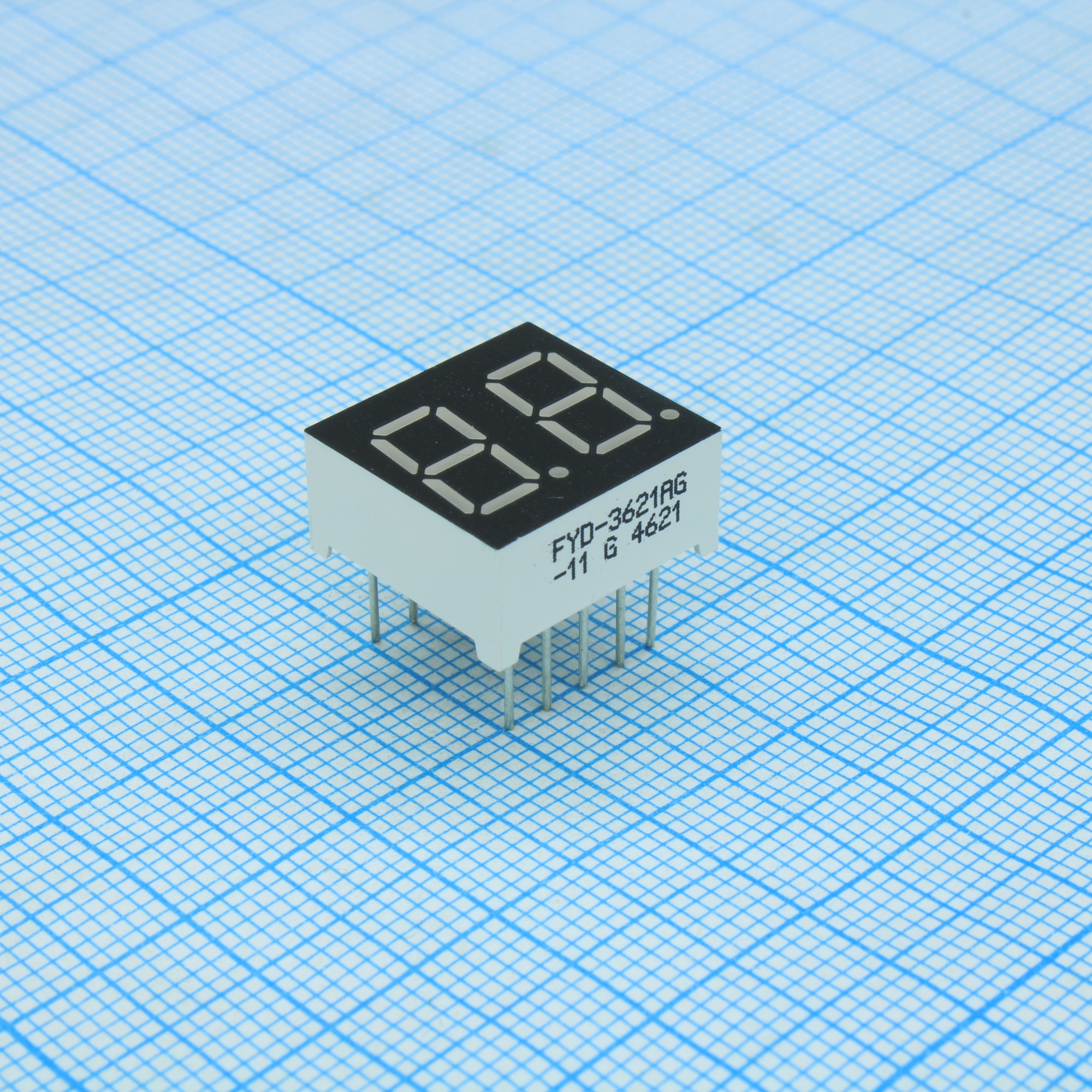 FYD-3621AG-11 - 2-х разрядный индикатор 9.2мм Зелёный 14-18мКд ОК