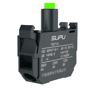 Блок индикации (зеленый) TS2101-5AC20 - Блок индикации, пружинная фиксация провода, LED AC/DC 24V, для серии кнопок TS2, цвет: зеленый