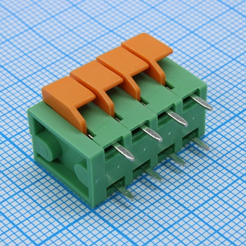 GT142V-5.08-04P-14-00 - Нажимной безвинтовой клеммный блок 4 контакта. Зажим типа торцевой контакт. Серия GT142V-5.08
