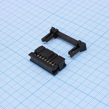 DS1016-02-16MA2BB - Разъем IDC розетка 2х8 контактов шаг 2.54мм на шлейф фиксатор с защёлками