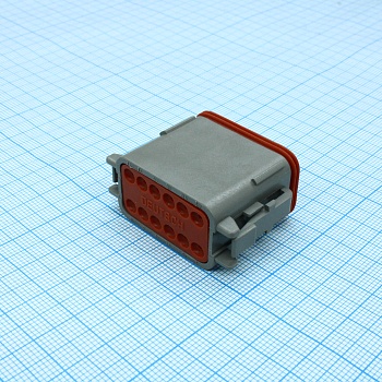 DT06-12SA - Корпус разъема 12 контактов. Требуется фиксатор W12S и контакты 0460-202-16141 - 12шт