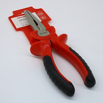 Тонкогубцы изогнутые 200мм никелированны - двухкомпонентные рукоятки, высокоуглеродистая сталь CrV