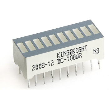 DC-10GWA - 10 сегментный шкальный индикатор/зеленый/568нм/3.6-14мкд