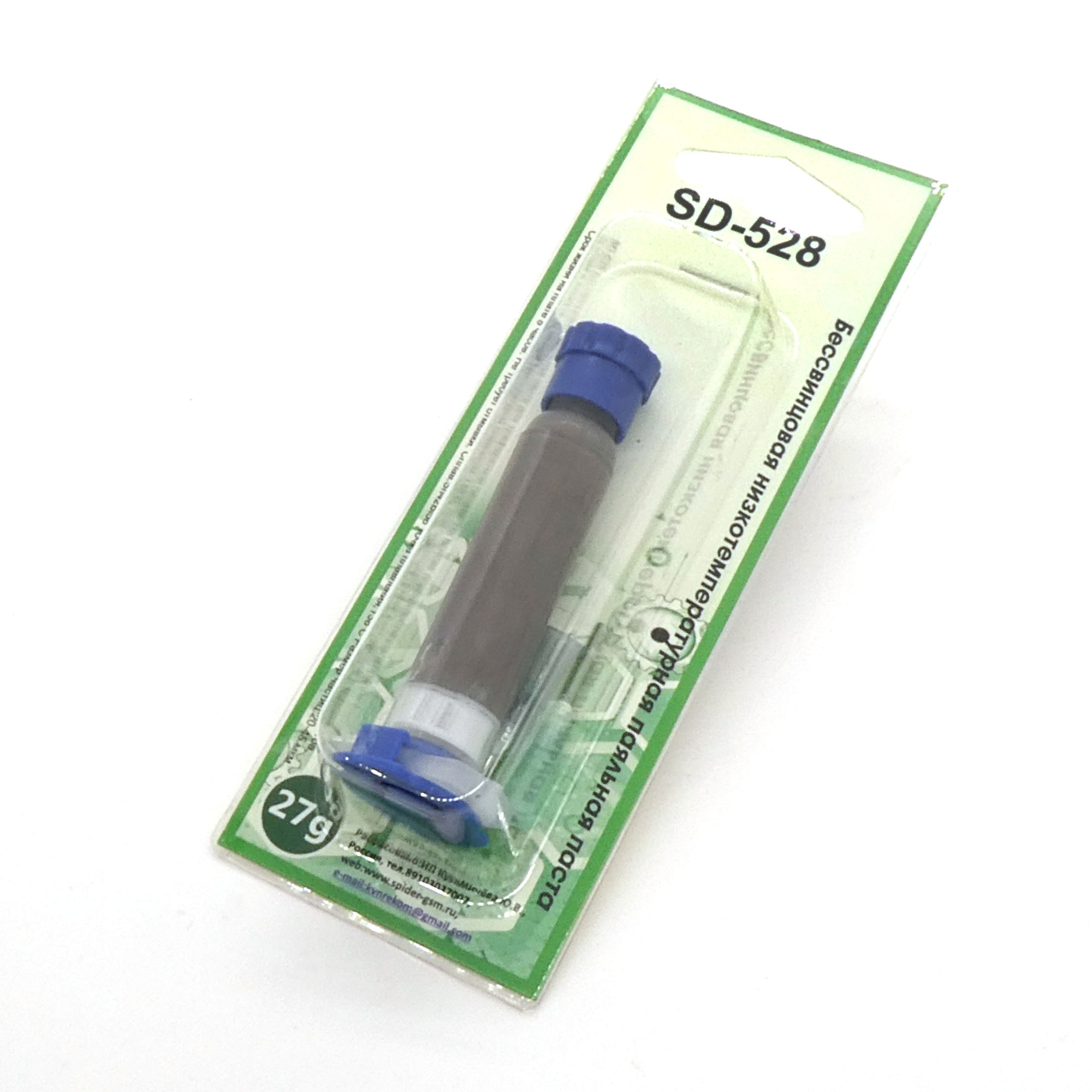 Паста паяльная SD-528 картридж - Бессвинцовая,Sn42Bi58