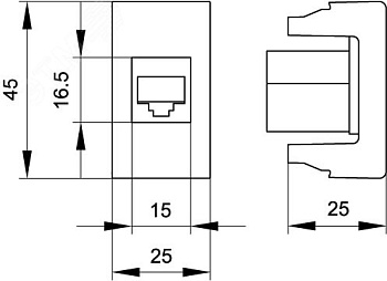 Розетка телефонная 1-м 1мод. Viva RJ12 бел. 45018