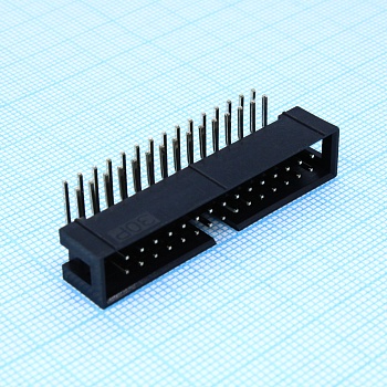 DS1013-30RSIB-B-0 - IDC разъем, вилка на плату угловая двухрядная 30pin(2x15)., шаг 2.54мм