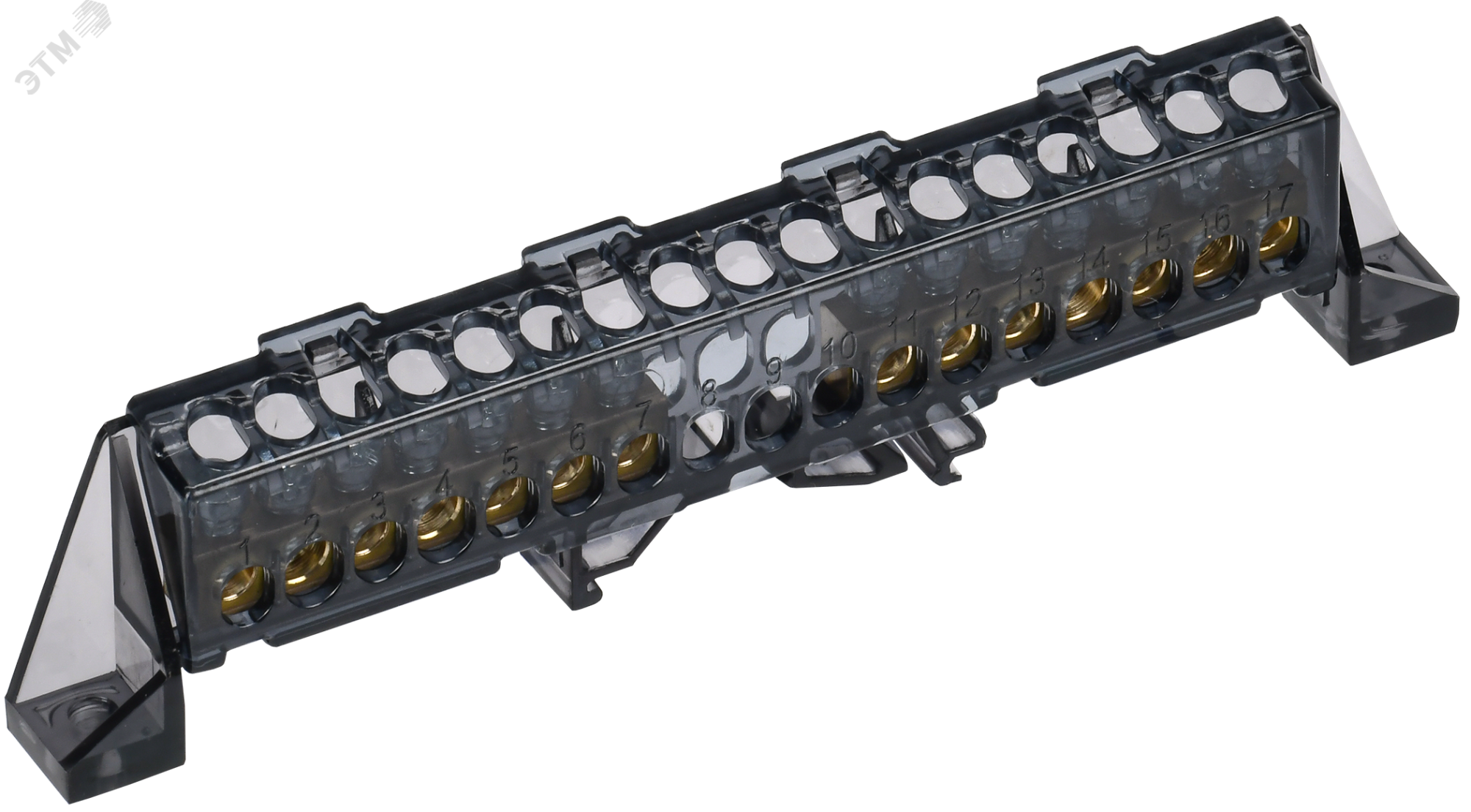 TEKFOR Шина N ноль в комбинированном DIN-изоляторе Стойка 6х9-(7+7)-Ч IEK TF-NN10-77-DP-K02