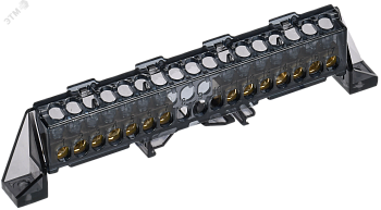 TEKFOR Шина N ноль в комбинированном DIN-изоляторе Стойка 6х9-(7+7)-Ч IEK TF-NN10-77-DP-K02