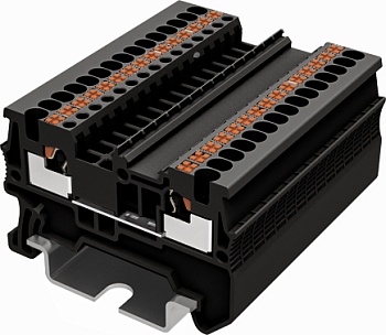Проходная клемма TP1.5-2-BK - Проходная клемма, тип фиксации провода: push-in, номинальное сечение: 1,5 мм кв., 17,5A, 500V, ширина: 3,5 мм, цвет: черный, тип монтажа: DIN 35
