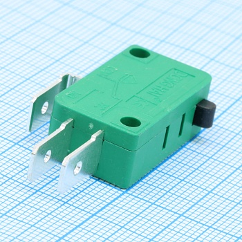 L-KLS7-KW3-0Z-A113013L - Микропереключатель кнопочный ON-(ON), до 5 А (ножевые контакты)