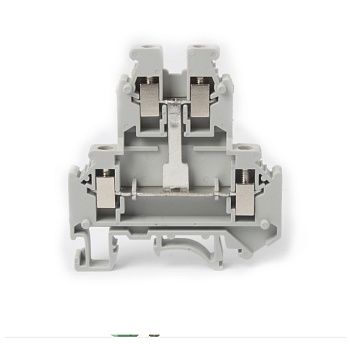 Этажная клемма JUT1-4/2L-GY - Этажная клемма, межэтажное соединение, тип фиксации провода: винтовой, номинальное сечение: 4 мм кв., 500V, 32A, ширина: 6,2 мм, цвет: серый, тип монтажа: DIN35