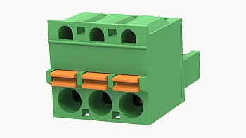 PCB розетка 2EDGKD-5.08-03P-14 - Розеточный разъем, PCB, на кабель, прямой, шаг 5,08 мм, 3 полюса, сечение проводников: 0.2 - 2.5 мм кв., Push-in фиксация провода, 320V, 20А, цвет: зеленый, серия 2EDGKD