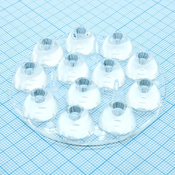 C14250_SANDRA-12-O - Круглая групповая линза под 12светодиодов, 40°x20°, D=67 mm   H=11,1 mm