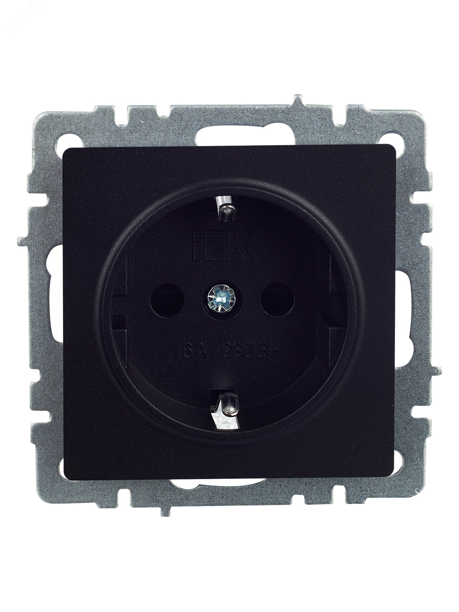 Розетка BRITE РС14-1-0-БрЧ 16А с заземл. защ. шторки черн. BR-R14-16-K02