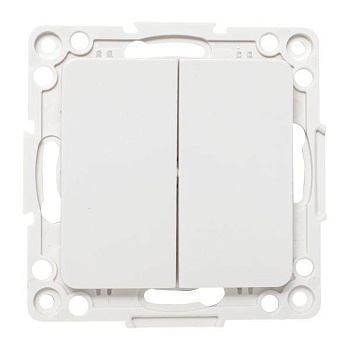 Переключатель проходной 2-кл. Стокгольм 10А винтов. клеммы механизм бел. PROxima EYV10-027-20