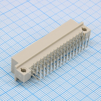 DS1120-48M0R13-X - Разъем (вилка)  DIN 41612 тип R 48pin (3х16), шаг 2.54мм трехрядный угловой (ряд АBC)